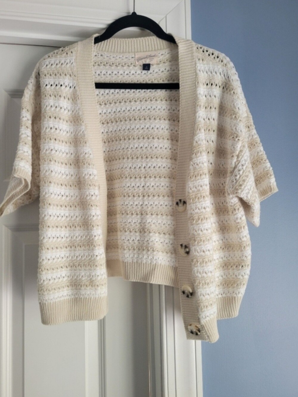 Universal Thread Cream Crochet Knit Cardigan Size M